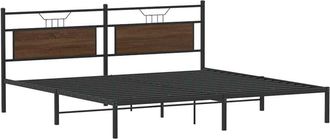 vidaXL Estructura De Cama Sin Colch&oacute;n Roble Marr&oacute;n 200x200 Cm Vidaxl