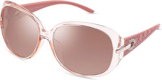 Generic Polarized UV400 Sunglasses for Ladies - HD Lens, Large Frame, Special Shaped Temple - Ideal for Travel and Shopping