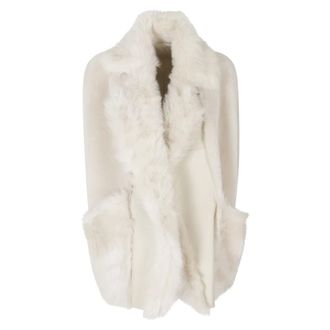 BLANCHA Gilet in Merino e Shearling Toscana - - Jackets - Donna - Beige - S