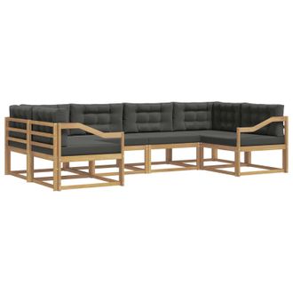 vidaXL Conjunto De Sof&aacute;s De Exterior 6 Pcs Blanco Y Antracita Vidaxl