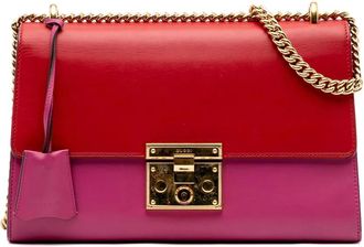 Gucci Borsa a spalla media in pelle bicolore con chiusura a lucchetto 2016-2025 - Rosa