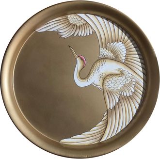 Les-Ottomans Hand-painted Iron Gold Tray-gold Palms It230