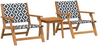 vidaXL Garden Chairs with Table 3 pcs Black 45 x 45 x 40 cm Vidaxl