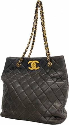 Chanel Black Leather Tote Bag (Pre-Owned)