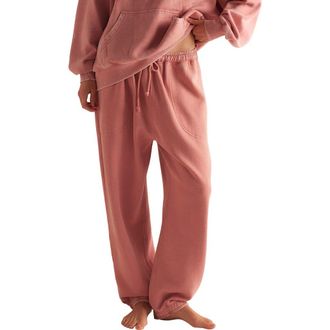 Free People Slow it Down Cotton Blend Joggers in Rose Dawn at Nordstrom, Size X-Large