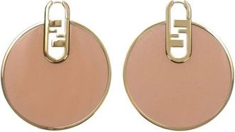 Fendi Roze Plexiglas Logo Oorbellen Haaksluiting - Dames - Oorbellen - Roze - ONE Size - Accessoires