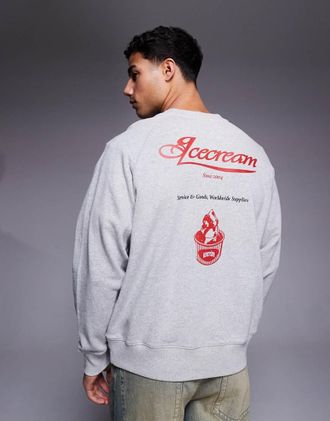 Icecream Felpa grigia con logo-Grigio