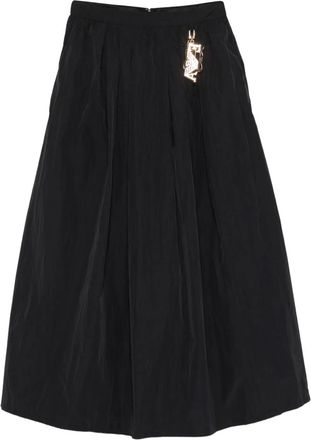 Emporio Armani charm pleated midi skirt - Black