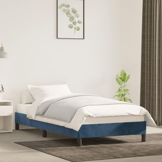 vidaXL Estructura De Cama Sin Colch&oacute;n Terciopelo Azul Oscuro 90x200 Cm Vidaxl