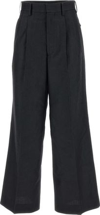 Junya Watanabe Wijde broek - Dames - Wijde Broeken - Zwart - M - Wol - Broeken