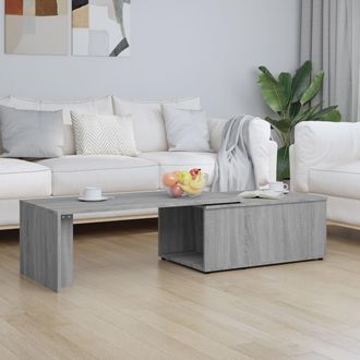 vidaXL Mesa De Centro De Madera Contrachapada Gris Sonoma 150x50x35 Cm Vidaxl