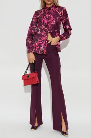 Versace Jeans Couture Shirt With barocco Pattern, Womens, Burgundy