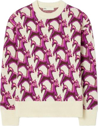 Tory Burch Maglione a girocollo in jacquard - Toni neutri