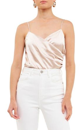 endless rose Satin Camisole in Beige at Nordstrom, Size Large