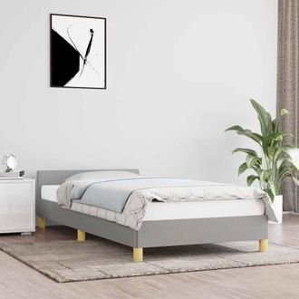 vidaXL Estructura De Cama Sin Colch&oacute;n Tela Gris Claro 80x200 Cm Vidaxl