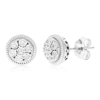 Vir Jewels 1/8 cttw Lab Grown Diamond Composite Earrings in Sterling Silver With Push Backs For Women