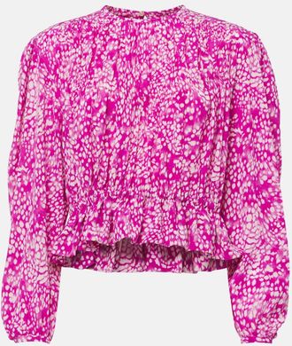 Isabel Marant Gelina printed silk-blend top