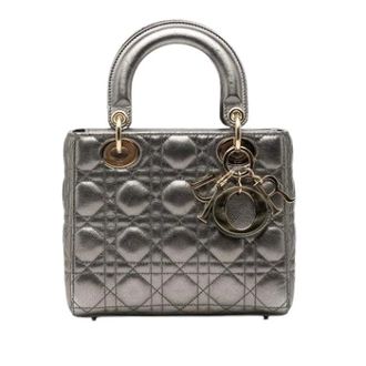 Dior Pre-owned Lady Dior - Dames - Pre-owned - Grijs - Maat: ONE Size Leer