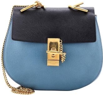 Chlo&eacute; Blue Leather Drew Crossbody Small (Authentic Pre-Loved)