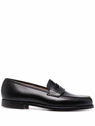 Crockett & Jones leather penny loafers - men - Leather/Leather/Leather - 7 1/2 - Black