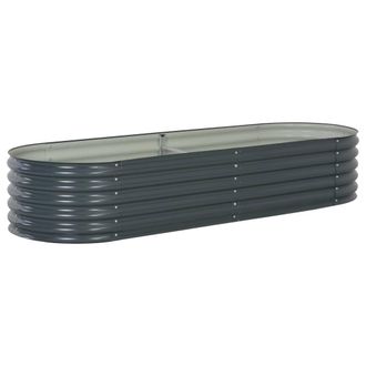 Berkfield Home Garden Raised Bed 240x80x44 cm Galvanised Steel Grey | Size: 240 x 80 x 44 cm