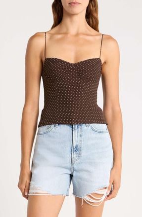 Reformation Danika Button-Up Camisole in Pin Dot at Nordstrom, Size 12