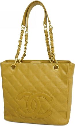 Chanel Beige Grained Calfskin Tote Bag (Pre-Owned)