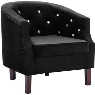 vidaXL Sill&oacute;n De Terciopelo Negro Vidaxl