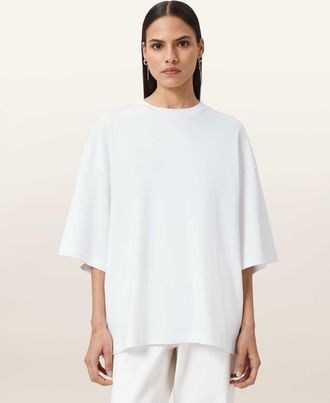 AllSaints Cotton Amelie Oversized Boxy T-Shirt, Size: XS