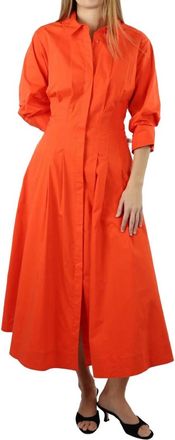 SIMKHAI Womens Jazz Pintuck Midi Dress In Lobster