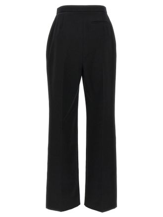 Givenchy Satin-Trimmed Grain de Poudre Wool Trousers - Black