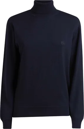 Etro Womens Sweater Navy Blue Wool