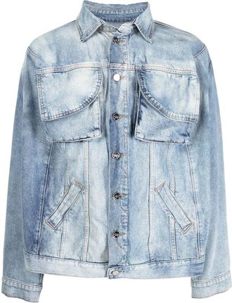 Natasha Zinko cargo denim jacket - unisex - Cotton - M - Blue