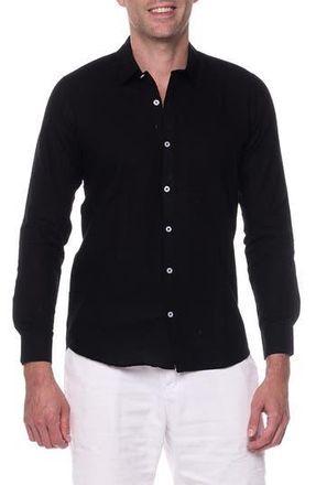 Ranee&rsquo;s Linen Sport Shirt in Black at Nordstrom Rack, Size Xx-Large R