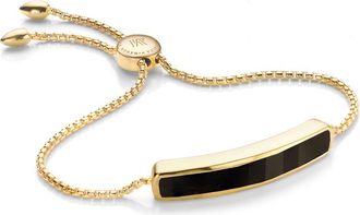 Monica Vinader Baja Black Onyx Bracelet, Gold Vermeil on Silver