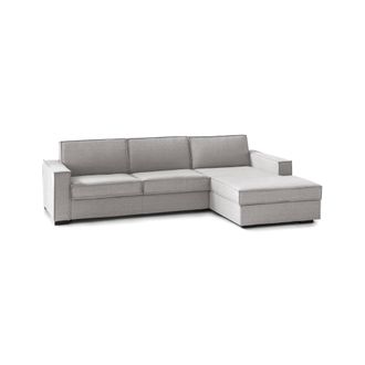 Talamo Italia Sof&aacute; Fijo Maia, Sof&aacute; De Esquina, 100% Made In Italy, Sof&aacute; Sal&oacute;n Con, Pen&iacute;nsula Contenedor Derecha, Con Reposabrazos Delgados, Cm 260x95h90, Gris, Con 