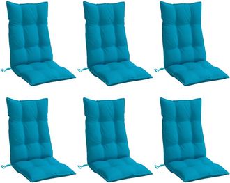 vidaXL Cojines De Silla Con Respaldo Alto 6 Uds Tela Oxford Azul Claro Vidaxl