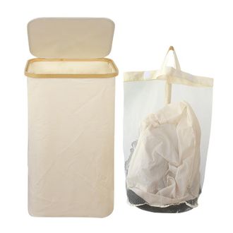 OEM Cesto Para Ropa Sucia Ultrafino, Estrecho Y Acolchado, Plegable, Con Asa De Bamb&uacute; Y Bolsillo Interior Extra&iacute;ble, Ideal Para Lavander&iacute;a, Dormitorio, Un