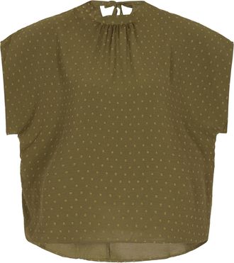 Usha Grote maat blouse Dames Mos Groen