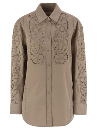 Max Mara Elmi Embroidered Soft Poplin Shirt