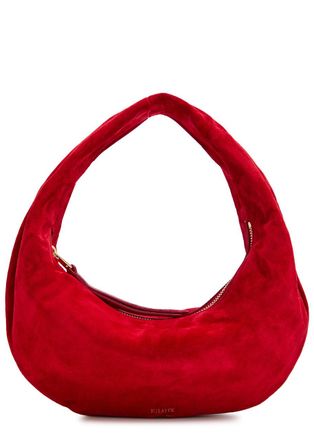 Khaite Olivia Mini Suede Hobo top Handle bag - Red - One Size