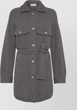 Brunello Cucinelli wool and cashmere belted cardigan