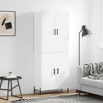 vidaXL Vidaxl - Aparador Alto Madera Contrachapada Blanco 69,5x34x180 Cm