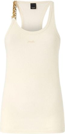 Pinko Charlene Ribbed Knit Chain Tank Top