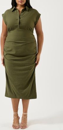 Estelle Desert Whisperer Midi Dress in Olive at Nordstrom, Size 22W