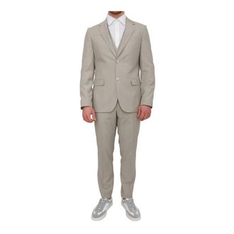 HUGO BOSS Kostuums, Heren, Grijs, XL, Wol, H-Houston 3-delige Slim-Fit Kostuum