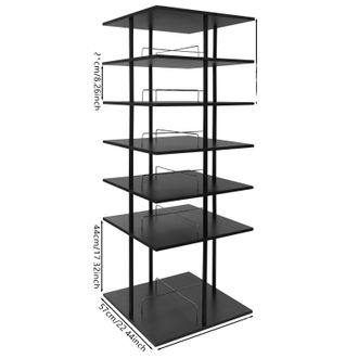 OEM Zapatero Giratorio De 360&deg;, Soluci&oacute;n De Almacenamiento Multiusos, 6 Niveles, Negro