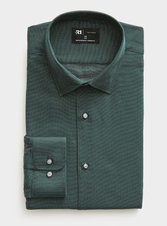 Le 31 Mens Dotted jacquard shirt Modern fit