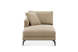 Castlery Lena Left Chaise Sofa Customized, (Washed Chenille) Sand (Matte Black Legs), Machine Washable, Removable Covers for Sofas, Castlery