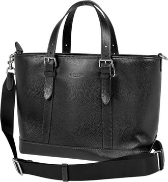 Coach Black Leather Handbag Shoulder Bag Tote Bag (Pre-Owned)